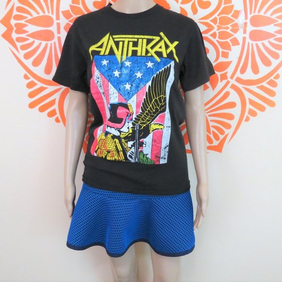 G Tops - Metal Band Anthrax Black T-Shirt S/M